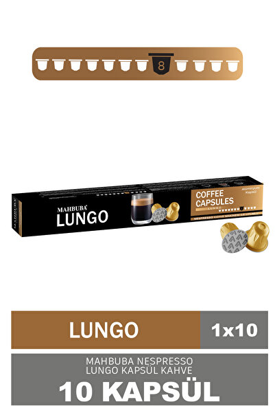 Mahbuba 10'lu Lungo Kapsül %100 Arabica Kahve (Nespresso Uyumlu Alüminyum)