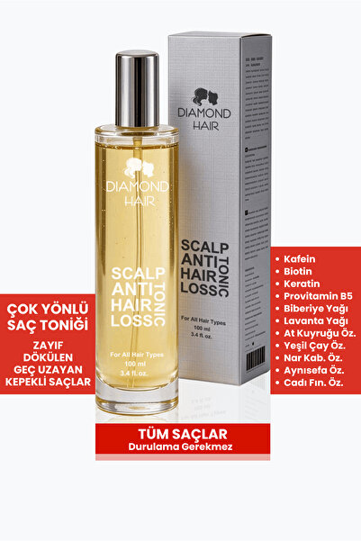 DIAMOND HAIR Saç Toniği Dökülme Karşıtı Serum Kaşıntı Kepek Önleyici Hızlı Sa...