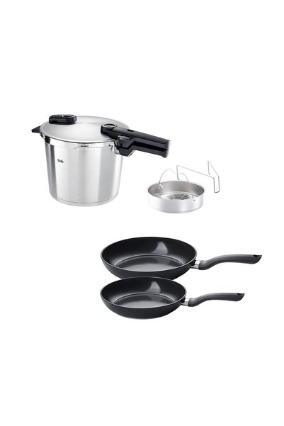 Fissler Vitaquick Premium 6 Litre Düdüklü Tencere + Tava Set
