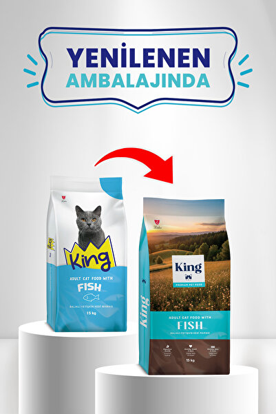 King Balıklı Yetişkin Kedi Maması - 15 kg