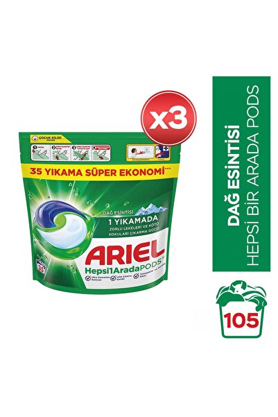 Ariel Hepsi 1 Arada PODS®, Kapsül Çamaşır Deterjanı Beyazlar ve Renkliler 35 ...