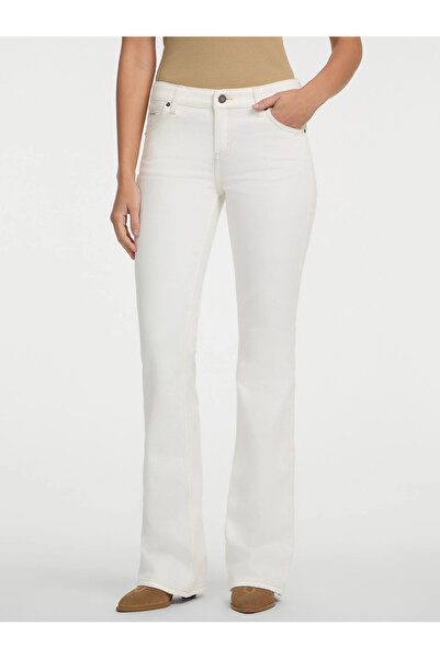 Guess White Women's High Waist Regular Fit Denim Trousers Gj G09 Bootcut - Ec...