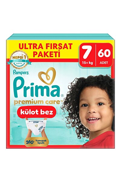 Prima Premium Care Külot Bez Ultra Fırsat Paketi 7 Numara 60 Adet Bebek Bezi