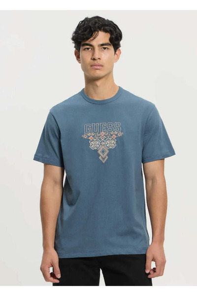 Guess Ss Cn Guess Triangle Erkek Regular Fit T-Shirt