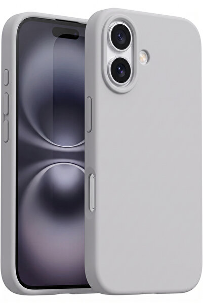Fibaks iPhone 16 Kılıf Kadife Lansman Soft Yumuşak Liquid Silikon Kamera Koru...