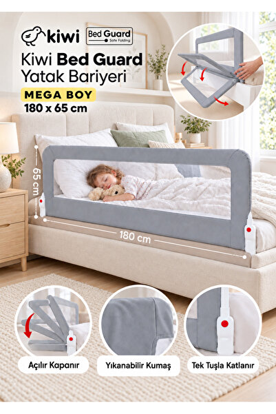Kiwi Bebek Güvenlik Yatak Bariyeri – Katlanır Çocuk Uyku Yatak Korkuluğu, Düş...