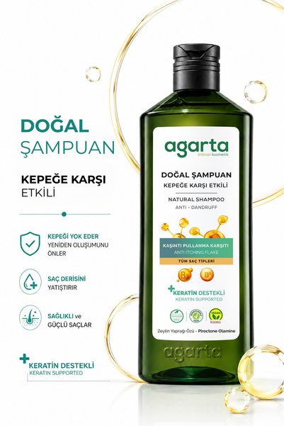 Agarta Doğal Kepeğe Karşı Etkili Şampuan 400 ml (VEGAN,TUZSUZ)