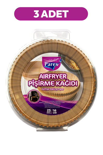 Parex Airfryer Pişirme Kağıdı 25'li Üçlü Set