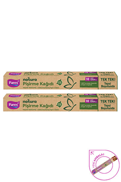 Parex Natura Ağartılmamış Hazır Kesilmiş Pişirme Kağıdı 10 Adet 42x37cm 2 Paket