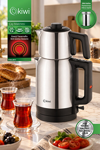 Kiwi Ktm-2911 Paslanmaz Çelik Çay Makinesi, Inox Çaycı