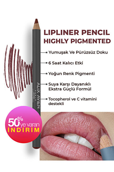 Alix Avien Uzun Süre Kalıcı Dağılma Yapmayan Nemlendirici Dudak Kalemi - Lipl...