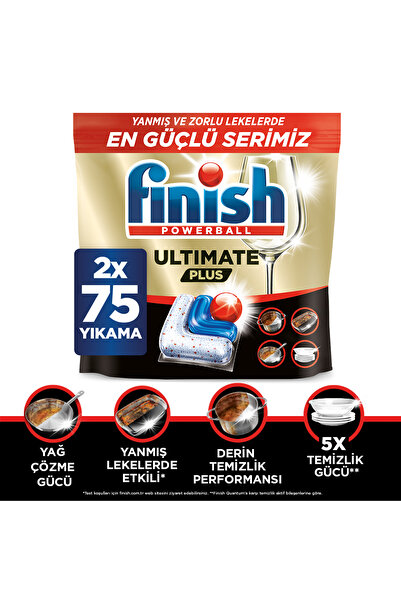 Finish Ultimate Plus Bulaşık Makinesi Deterjanı Kapsül Tablet 150 Adet (75 x 2)