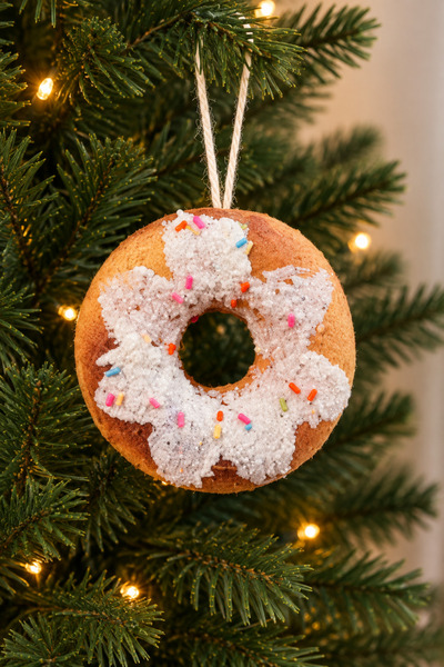 Huzur Party Store Granulated Sprinkled Donut Christmas Tree Ornament 8 cm Col...
