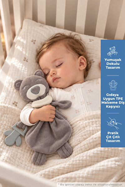 Babyjem Sleepy Teddy Bear with Teether 680 Gray