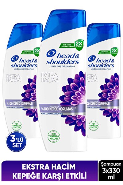 Head & Shoulders Ekstra Hacim Kepek Karşıtı Günlük Kullanım Şampuan 330 ml x ...