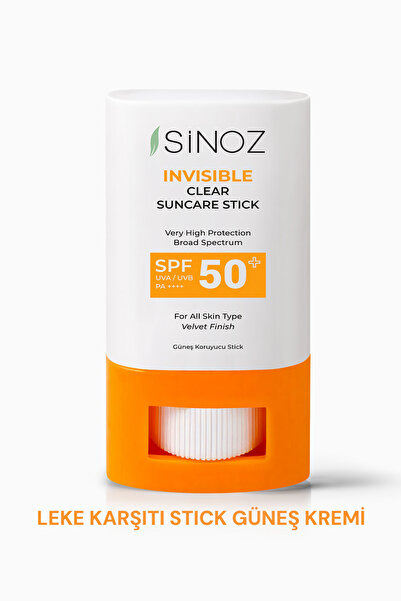 SİNOZ SPF50+ Nemlendirici ve Yatıştırıcı Yüksek Korumalı Şeffaf Stick Güneş K...