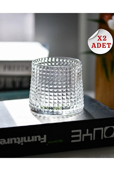 HUBBYCHEF Viski Kokteyl Bardağı Kadehi 360 Dönen Cam Bardağı 2li Set 160ml