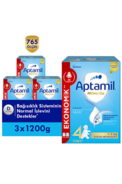 Aptamil 4 Prebiyotikli Çocuk Devam Sütü 1200 X3 Adet 3600 Gr