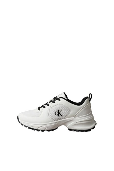 Calvin Klein HW0HW03440 HIKE RUNNER LACE UP SU MESH WM 01W Λαμπερό Λευκό/Μαύρο