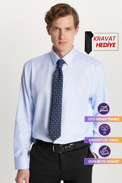 Tudors Πουκάμισο Slim Fit Λευκό, Ατσαλάκωτο, 100% Βαμβάκι, Φιλικό προς το Περ...