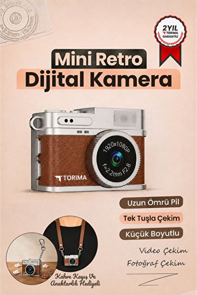 Torima Mini Dijital Kamera Selfie Video Vlog Kamerası Mini Anahtarlık 1080P C...