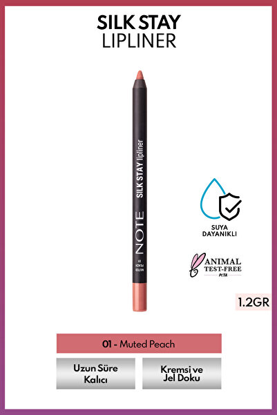 NOTE Silk Stay Lipliner Suya Dayanıklı İpeksi Dudak Kalemi - 01 Muted Peach -...