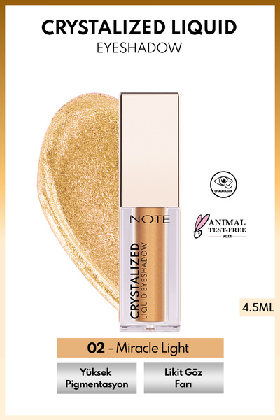NOTE Crystalized Liquid Eyeshadow Likit Metalik Göz Farı - 02 Miracle Light