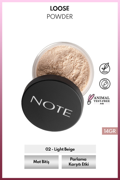 NOTE Loose Powder Makyaj Sabitleyici Matlaştırıcı Toz Pudra - 02 Light Beige
