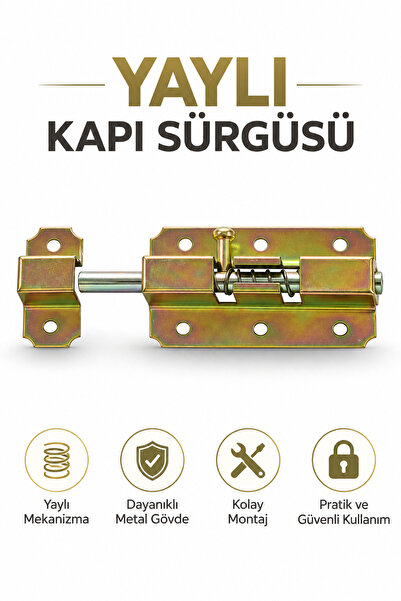 Badem10 Yaylı Metal Mavzer Sürgü Sürgülü Kilit 45x70 mm Kapı Sürgüsü Pencere ...