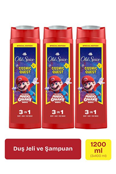 Old Spice Süper Mario 3’ü 1 Arada Duş Jeli ve Şampua 400 ml x3
