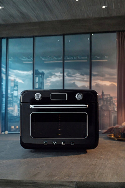 SMEG 50’s Style Siyah Retro Buharlı Mini Fırın