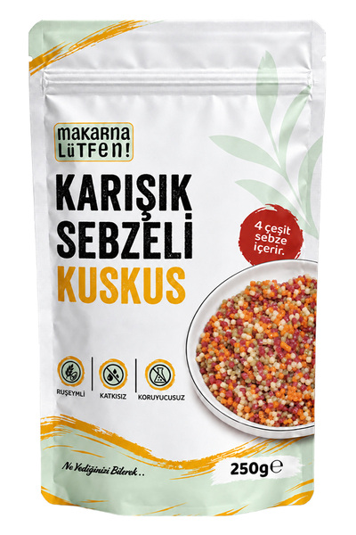 Makarna Lütfen Karışık Sebzeli Kuskus (%35 SEBZE-250 GRAM)