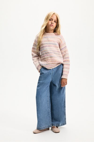 LEFTIES Pantaloni din tricot cu croială largă, cu talie elastică, pentru fetițe