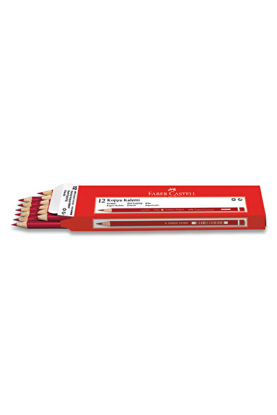 Faber Castell 12'li Kırmızı Kopya Kalemi, Yüksek Kaliteli Mine, Kırılmaya Day...