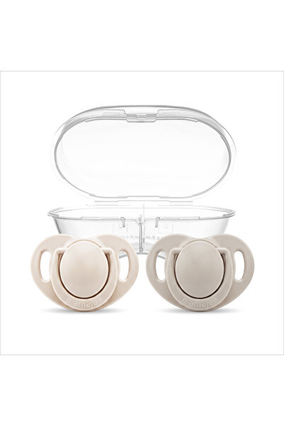 Mamajoo Ortodontik Emzik Seti 0 Ay+ Light Beige & Light Gray | İkili, Silikon...