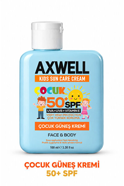 AXWELL Kids Sun Cream Çocuk Güneş Kremi Çok Yüksek Koruma + Vitamin E Spf 50+ 100ml