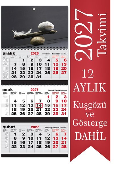 StickerArt 2027 Jumbo Boy Gemici Takvimi Denizci Duvar Takvimi 39x87 cm