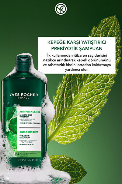 Yves Rocher Yatıştırıcı Prebiyotik Şampuan-Kepeğe Karşı/Anti Pelliculaire-SLS,SLES içermez,Tuzsuz,Vegan-300ml