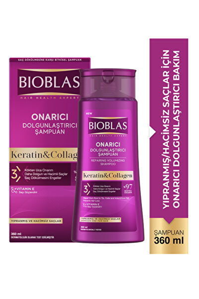 Bioblas Keratin & Collagen Repair Plumping Hair Care Shampoo 360 ml pro jemné...