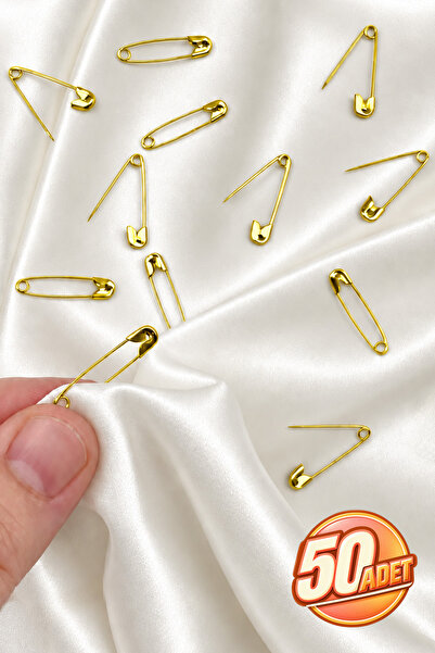 ZEYMERADE Gold Çengelli İğne, 50 Adet Küçük Boy 2.2cm Emniyet Etiketleme Sabi...