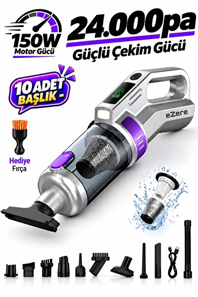 EZERE PowerVac 20000pa Araç İçi ve Ev Tipi Şarjlı Vakum Süpürge