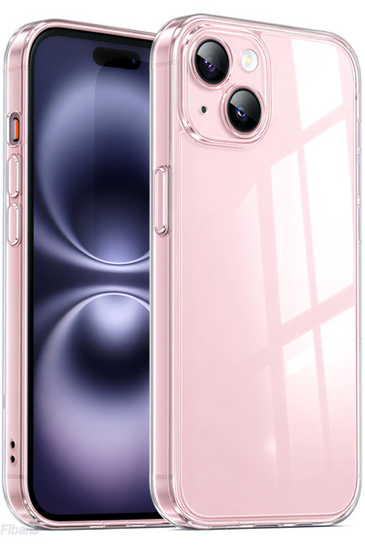 Fibaks iPhone 13/14 Kılıf Kamera Korumalı Şeffaf Ultra Ince Esnek Renksiz Sil...