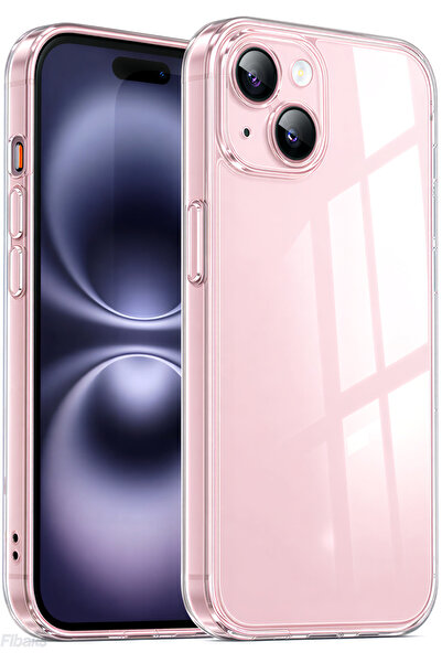 Fibaks iPhone 14 Plus/15 Plus Kılıf Kamera Korumalı Renksiz Şeffaf Esnek Sili...