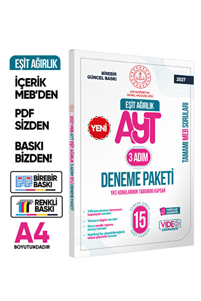 İnformal Yayınları 2027 3 Adım YKS-AYT Eşit Ağırlık (TM) MEBİ Özgün Sorular 1...