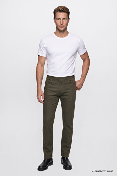 WRANGLER Arizona Straight Fit Normal Bel Düz Paça Erkek Haki Esnek Pantolon