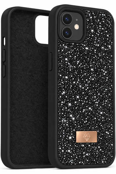 Fibaks iPhone 12/12 Pro Kılıf Içi Kadife Elmas (Jelatini Sökünüz) Tasarımlı S...