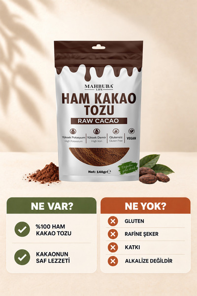 Mahbuba Ham Kakao Tozu 140gr - Katkısız
