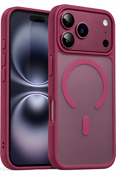 Fibaks iPhone 17 Pro Max/18 Pro Max Kılıf Mat Renkli Parmak İzi Yapmaz Kamera...