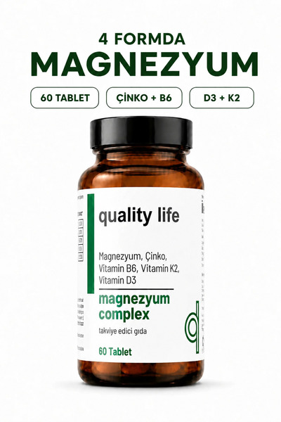 Quality Life Magnezyum Complex 4'lü Form 60 Tablet - Bisglisinat, Malat, Sitr...