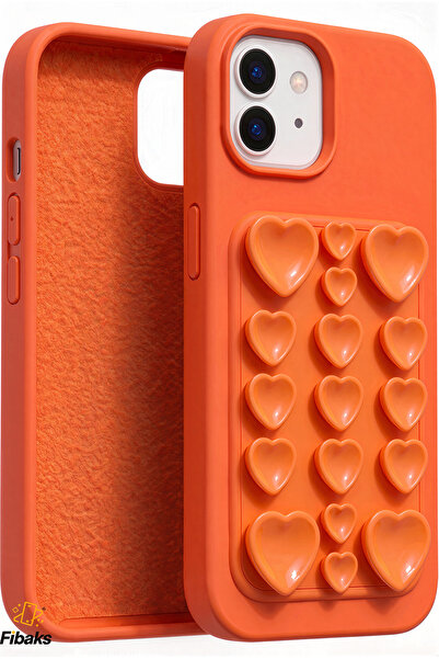 Fibaks iPhone 11 Kılıf Kılıf Kendinden Vakumlu Kalp Desenli İçi Kadife Soft S...